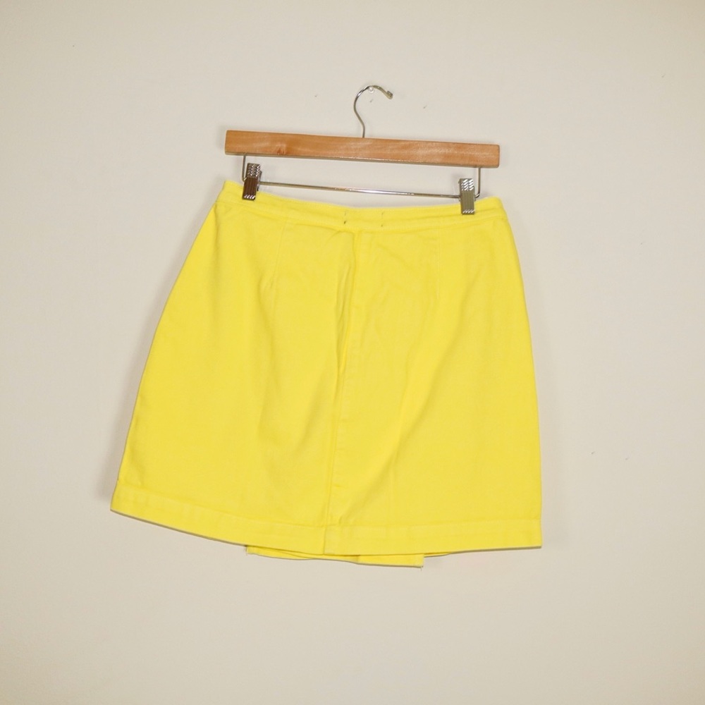 J.Crew Yellow Garment-dyed Japanese Denim Wrap Mini Skirt - Picture 4 of 7